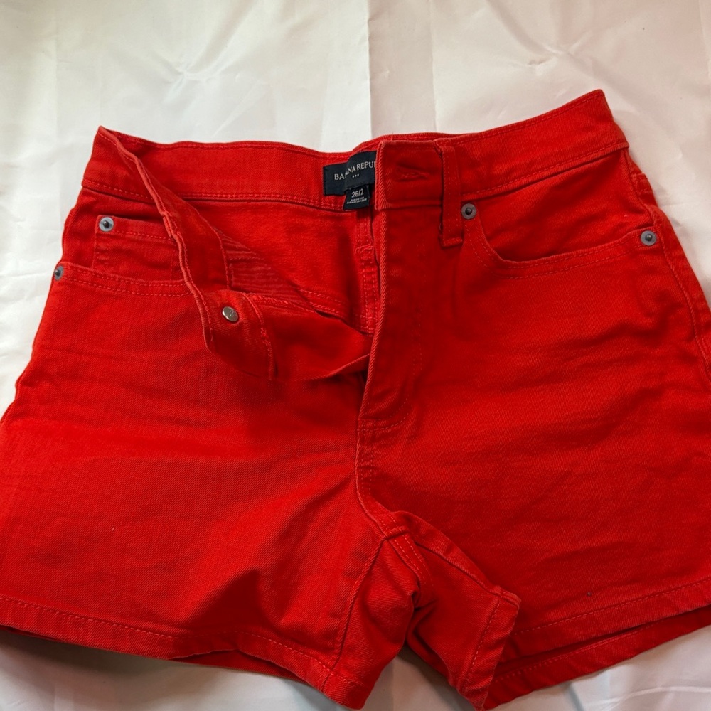 Banana Republic Bright Red Jean Shorts - Picture 4 of 6
